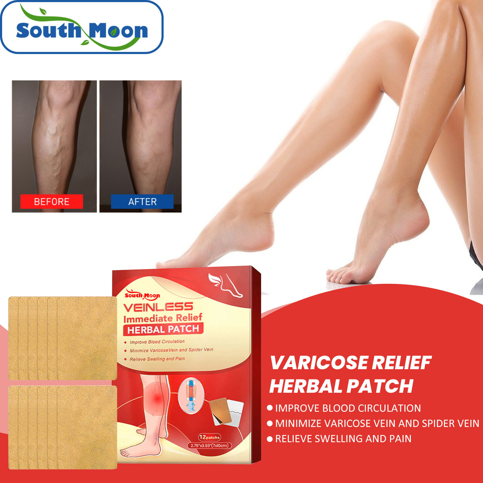 South Moon Varicose Veins Vasculitis Patch Vascular Veins Remover