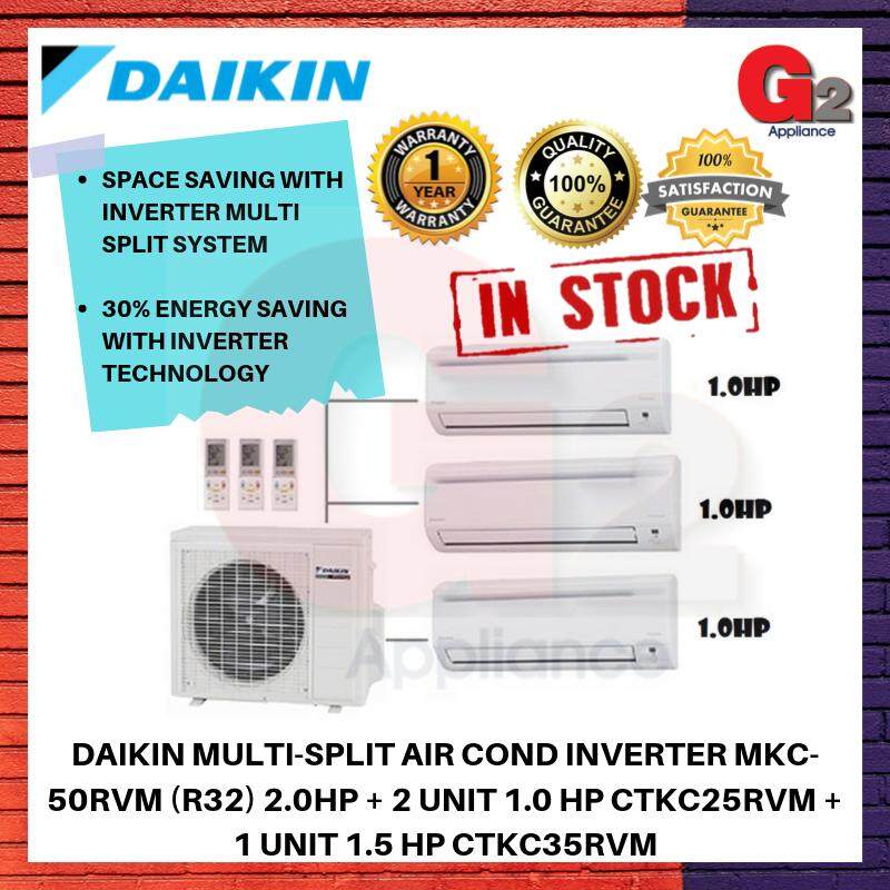 DAIKIN MULTI SPLIT AIR COND INVERTER MKC 50RVM R32 2 0HP 2 UNIT 1 0