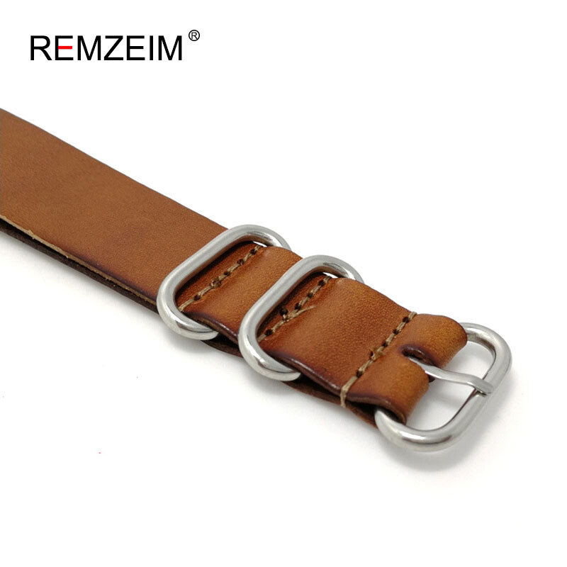 Mm Mm Mm Mmnato Strap Genuine Leather Dark Brown Color Watch