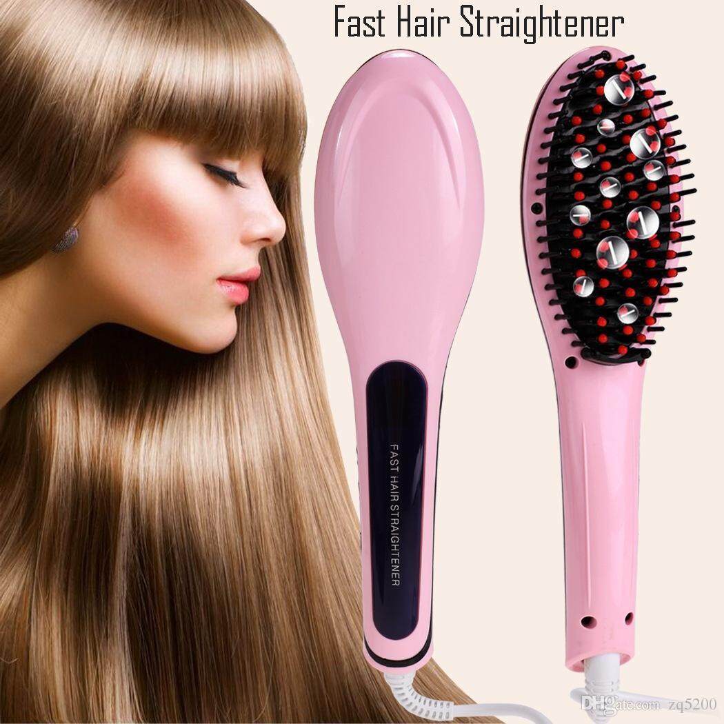 110-240V Original Escova Alisadora Fast Electric Smooth Brush Ceramic Hair Straightener Comb Flat Iron with LCD Straight Brush