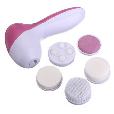 2Pcs 5-1 Multifunction Electric Facial Cleansing Brush Spa Massage Cleaner