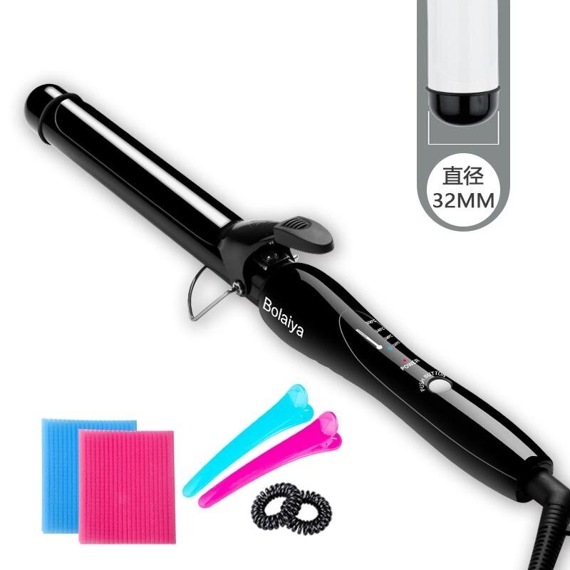 32MM High Quality Professional Hair Curling Iron Ceramic DigitalControl Temperature Hair Curler Hair Styling Tools Hair Styler(Black)