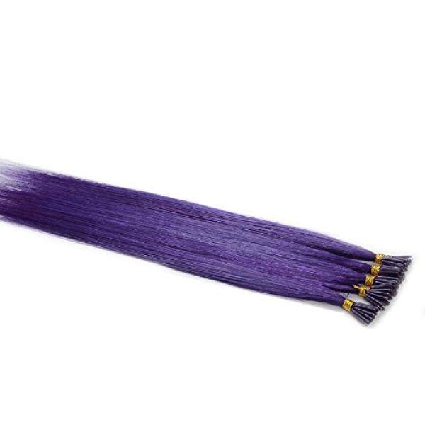 Brazilian Lurus Human Rambut Ekstensi I-tip 100% Virgin Lurus Ekstensi 100 Helai Per Paket Warna Ungu #- internasional