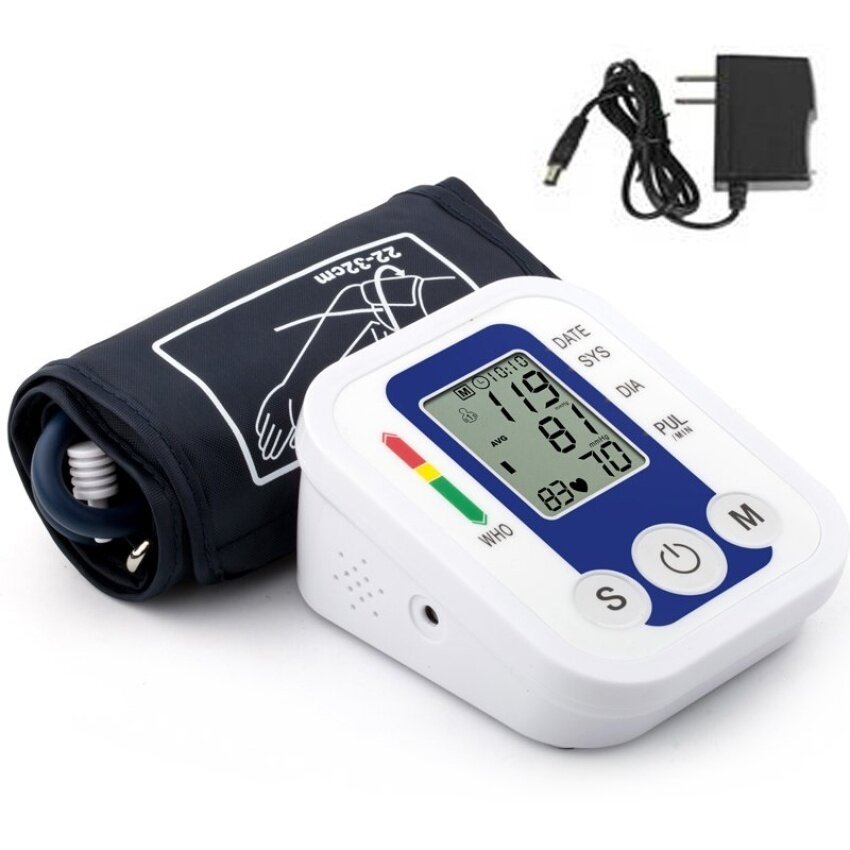 Digital Tekanan Darah Monitor dengan Lengan Lengan Manset & Irregularheartbeat Detektor � X93 Akurat Portabel untuk Rumah Usewith AC adaptor-Internasional
