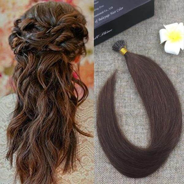 Fshine 16 0.8G Per Helai Melacak Kasus Per Paket Prebonded Rambut Extensions Keratin Saya Tip Rambut Extensions Cokelat Warna #4 Darkest Cokelat Rambut Extensions-Internasional