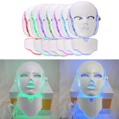 LED 7Colors Light Microcurrent Facial Mask Machine Photon Therapy Skin Facial Neck Mask Acne Whitening Electric Device Massage