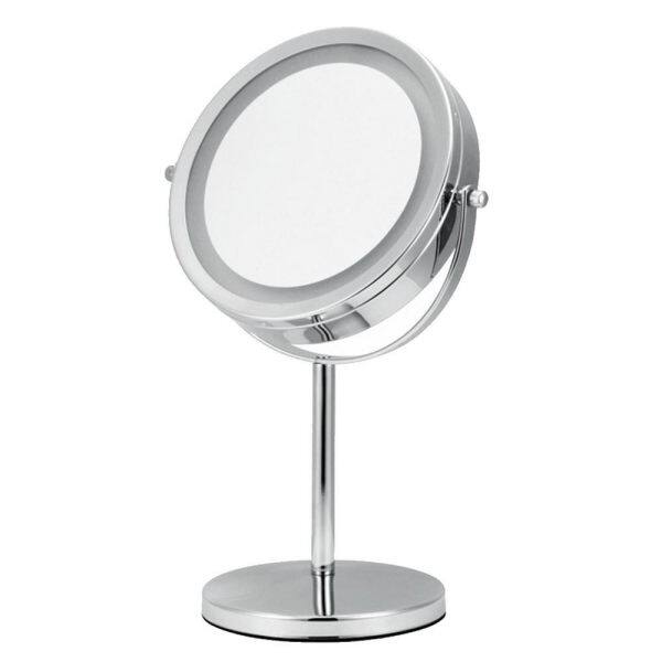 Led Vanity Mirror 13 Inches Circular Lighted Makeup Mirror Double-Sided Rotating Mirror With 5x Magnification , Silver - intl Philippines