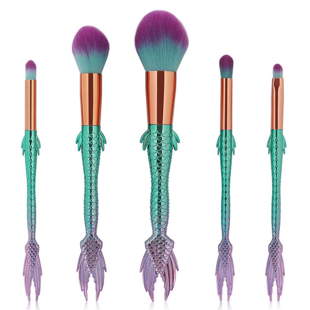 New Arrival 5Pc Mermaid Foundation Eyeshadow Contour Eye Lip Makeup Brushes Set New Arrival 5Pc Mermaid Foundation Eyeshadow Contour Eye Lip Makeup Brushes Set