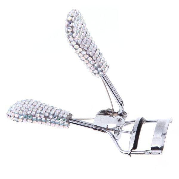 Rhinestone Eyelash Curler Shining Silver Handle Eye Curling Eyelash Curler Clip Beauty Tool - intl Philippines