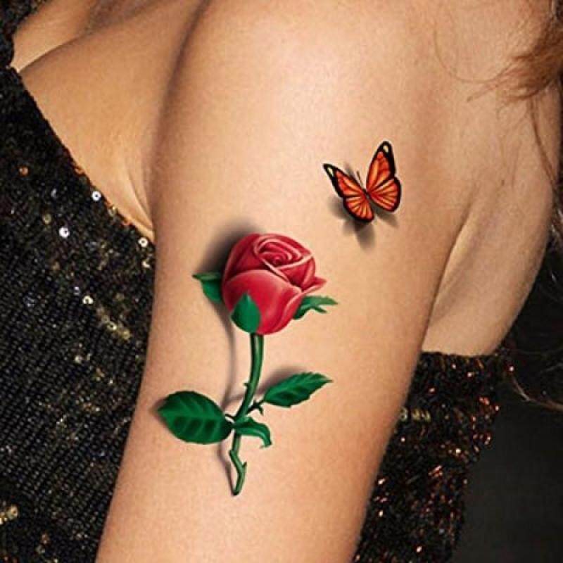 Buy TAFLY 5 Sheets 3D Ladies Body Art Sticker Sexy Butterfly Rose+Butterfly Temporary Tattoo - intl Singapore