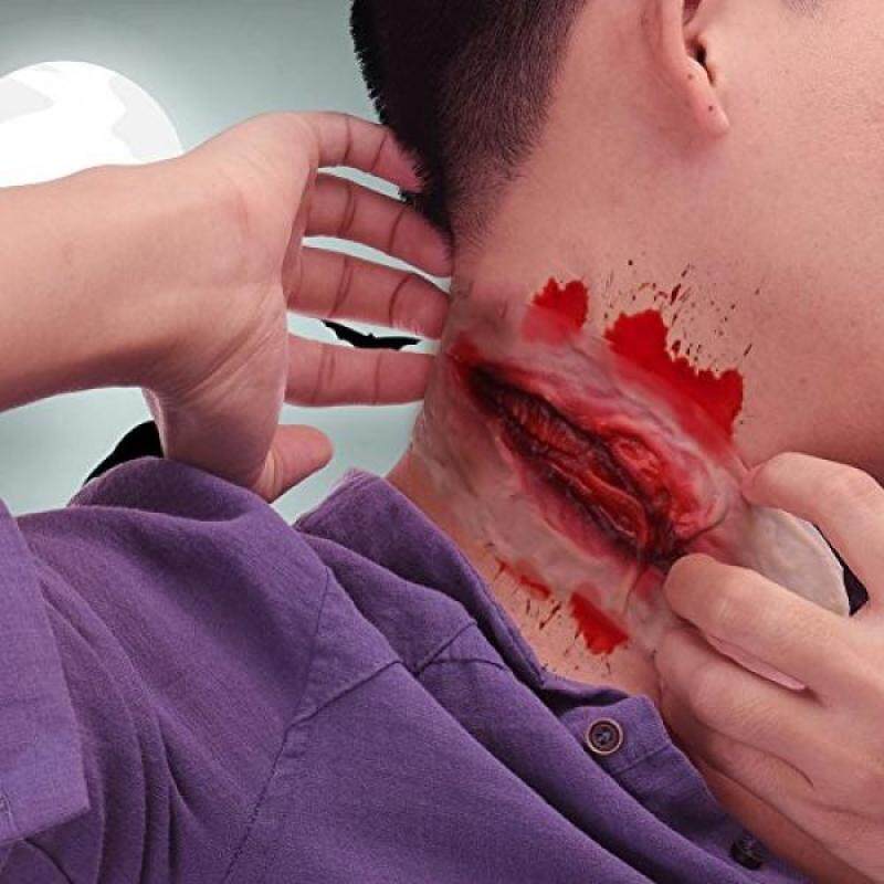 Buy Toonol Halloween Zombie Scar Tattoos Fake Scars Cut-throat Bloody Makeup Halloween Decoration Horror Wound Scary Blood Injury Sticker - intl Singapore