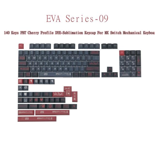 140คย EVANGELION 01 Keycaps อะนเมะ EVA Series PBT Cherry Profile DYE