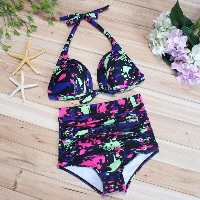 FangzhiX Store Women Floral Print Bikini Set Swimming Two Piece