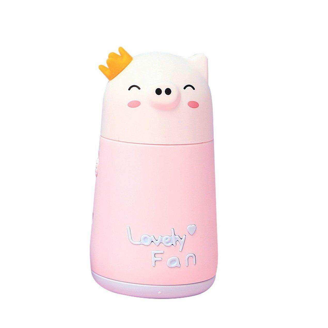 ที่ดีที่สุดขายการ์ตูนน่ารัก USB หมูพัดลมชาร์จได้กระต่ายหูแบบพกพานักเรียนพัดลมไฟฟ้า