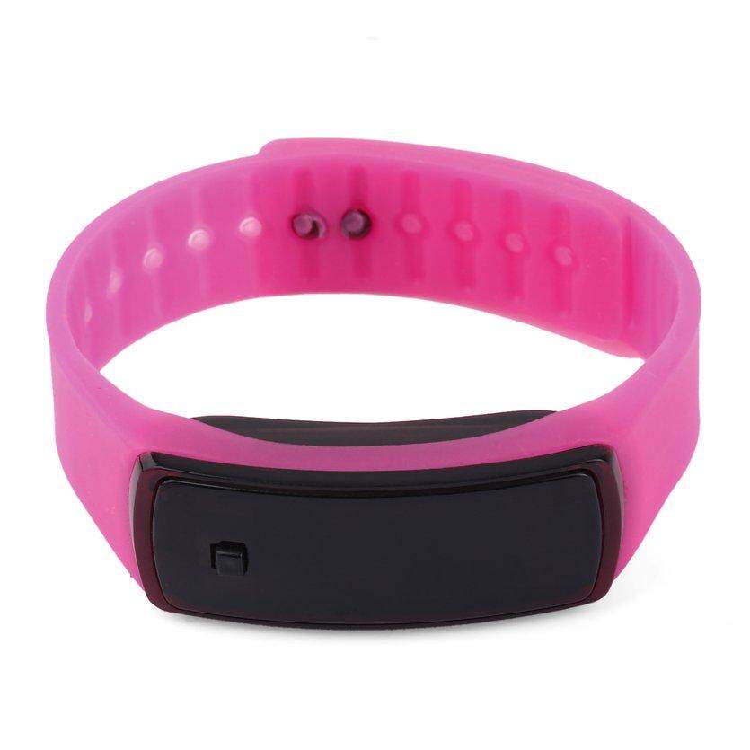 OH กีฬานาฬิกาข้อมือ LED Unisex นักเรียนสร้อยข้อมือซิลิโคนนาฬิกาสีแดงกุหลาบ