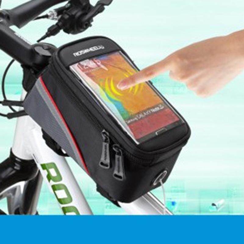 Coromose Anti-Air Bersepeda Sepeda Sepeda Depan Bingkai Keranjang Tabung Guncangan Absorption Tas Padded Tas untuk Ponsel Warna: merah Hitam Sisi Ukuran: 4.2 Inch Keberuntungan-G-Internasional