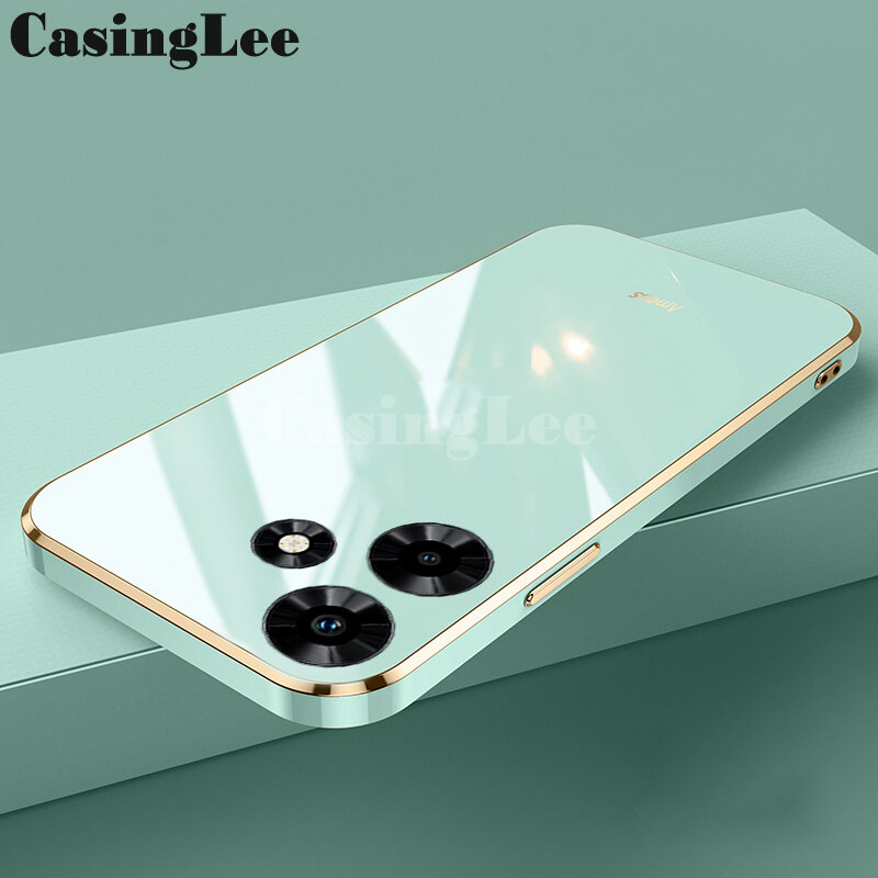 For Realme C61 Case Plating Electroplate Emerald Green Shining Clear Casing for Realme C61 Back Cover cases