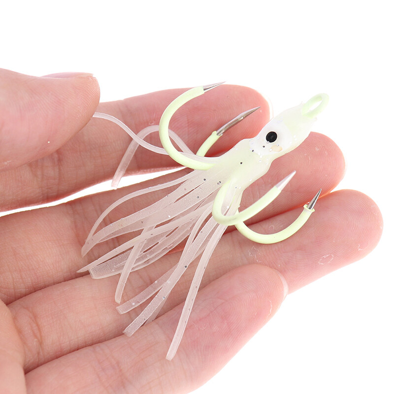 Newdv Fishing Lure Glow Night Quadruple Hook Luminous Octopus