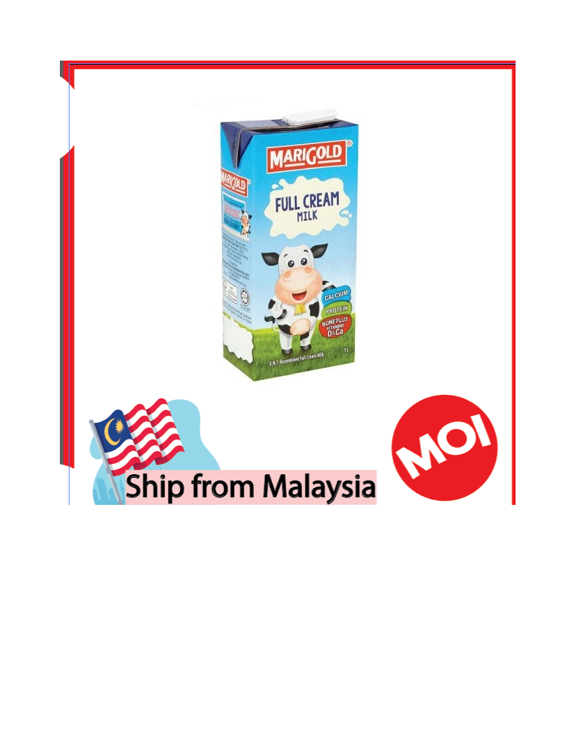 Marigold UHT Full Cream Milk Susu Penuh Krim 全脂鲜牛奶 1L Halal Lazada