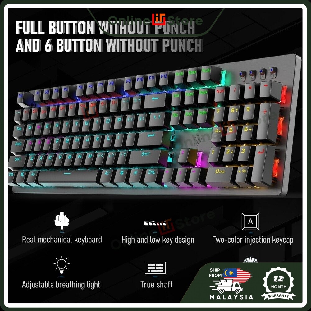 Hp Gk F Real Wired Mechanical Mixed Backlight Gaming Keyboard With