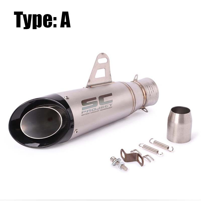 51mm Universal Canister Motorcycle Exhaust Muffler Pipe Tailpipe