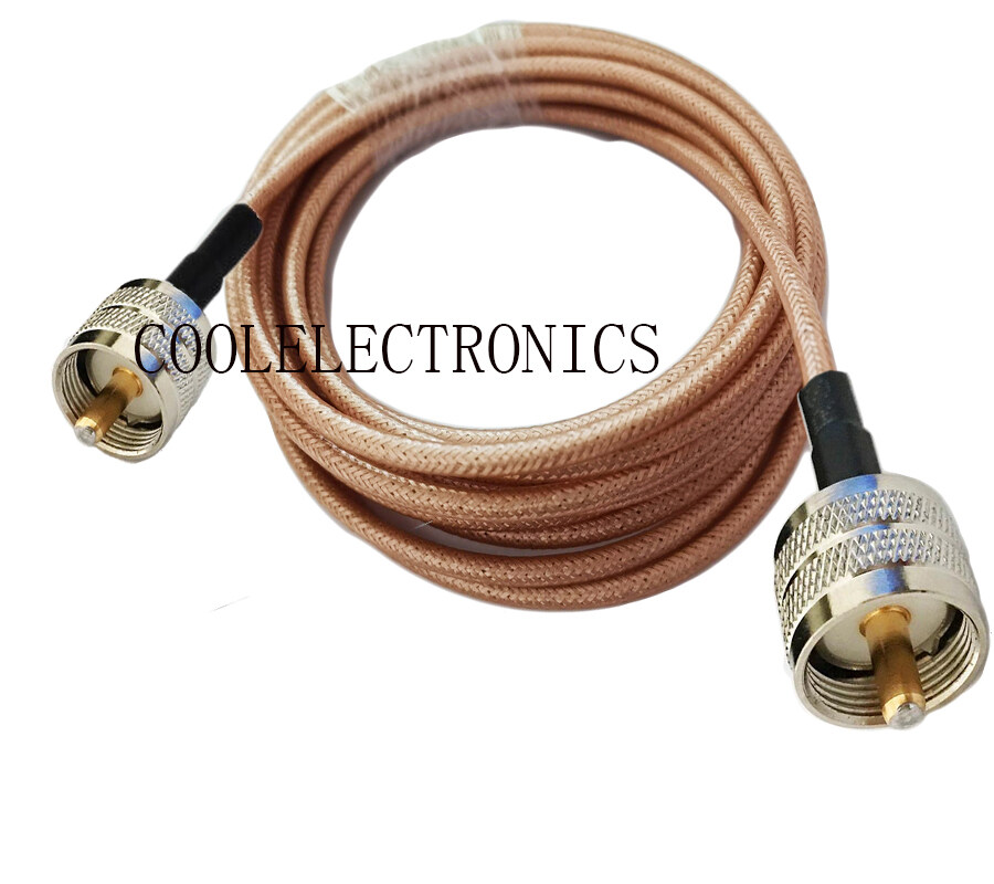 Rg Uhf Male To Uhf Pl Plug Male Connector Double Shielded Copper