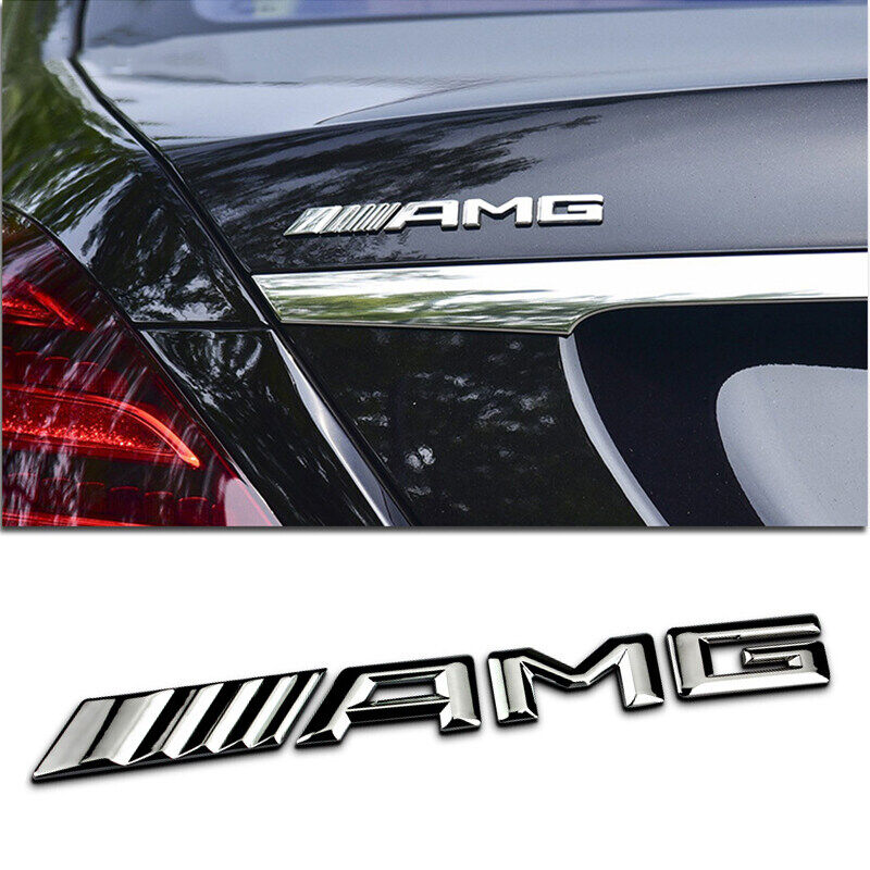 1Piece Metal 3D Metal AMG Logo Car Body Side Emblem Rear Trunk Badge