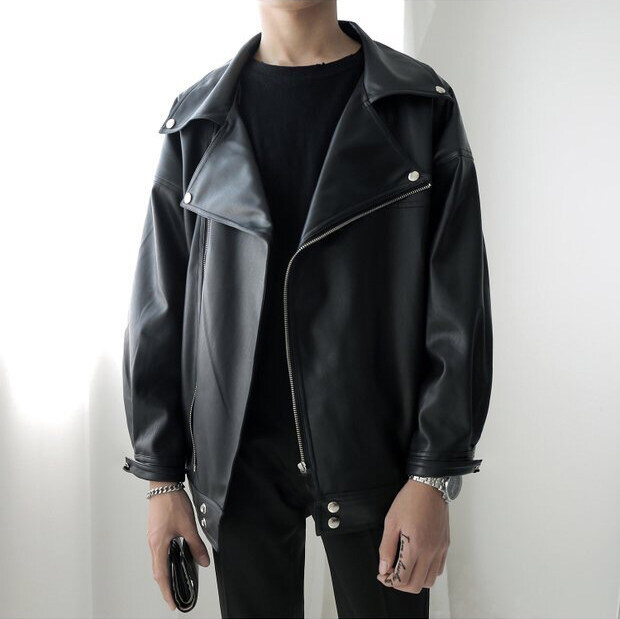 Men S Leather Jacket Faux Biker For Lazada Autumn And Winter Men S Young Lapel Loose Casual Black Leather Motorcycle Seat Jacket Pu