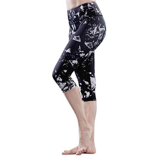 Favobodinn Jogging Legging untuk Wanita-Wanita Kerja Capri Tummy Pengendali BERJALAN 4 Cara Regang Yoga Celana Es Berpola (S, celana Yoga)-Internasional