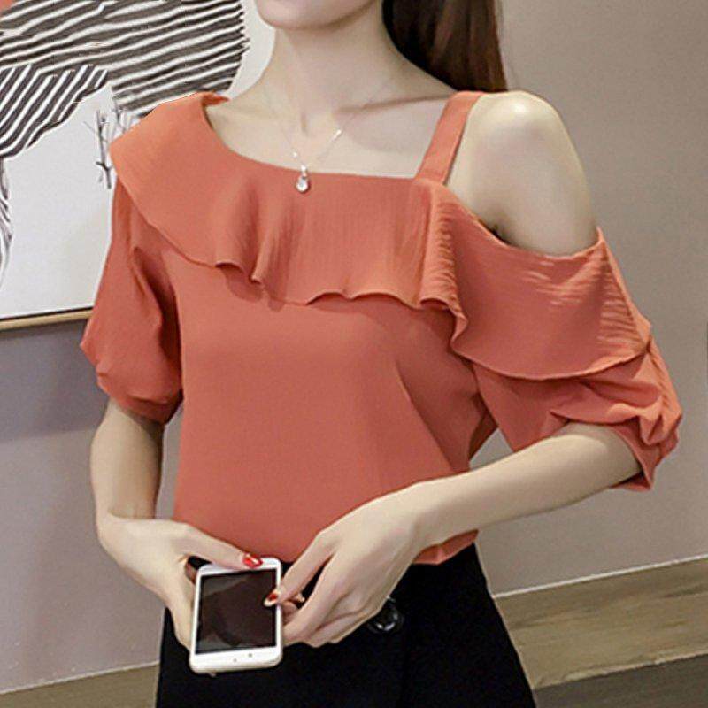 INWPLLR หนึ่งไหล่เสื้อผู้หญิงชุดราตรีเสื้อผู้หญิง 2018 แฟชั่นฤดูร้อนเสื้อลำลองชีฟอง - นานาชาติ INWPLLR หนึ่งไหล่เสื้อผู้หญิงชุดราตรีเสื้อผู้หญิง 2018 แฟชั่นฤดูร้อนเสื้อลำลองชีฟอง - นานาชาติ