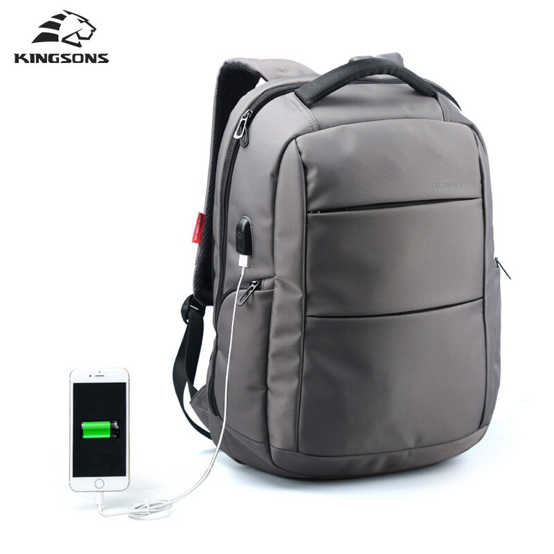 Mens Anti-Thief Waterproof External USB Charge Laptop Backpack Shoulder Bag Pack
