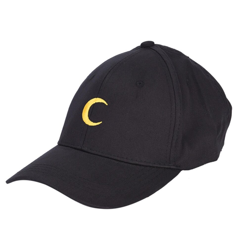 เย็บปักถักร้อยดวงจันทร์หมวกเบสบอลผู้หญิงผู้ชายฝ้ายสีดำสีขาว SnapBack หมวกแฟชั่นสีดำ - INTL