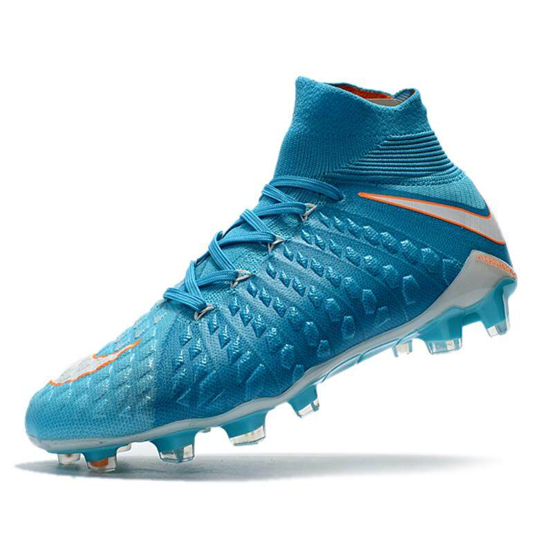 Baru FG Nail Football Boots Pria Tinggi Membantu 3D Tenun Fly Line Sepatu Sepak Bola Hypervenom Phantom 3 DF FG Radiasi Flare Soccer Cleat-Intl