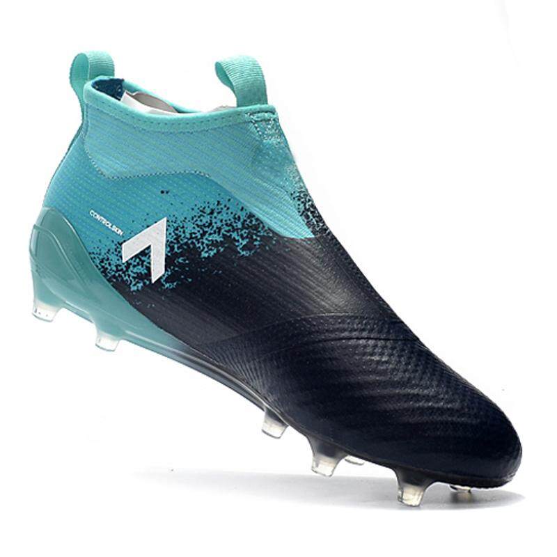 Pria Baru Sepatu Sepak Bola ACE 17 + Purecontrol FG Nail Tinggi Membantu Football Sepatu Double Layer Insids Tidak Ada Tali Sepatu Soccer Cleat Sepatu Olahraga Sepatu Sneakers-Intl