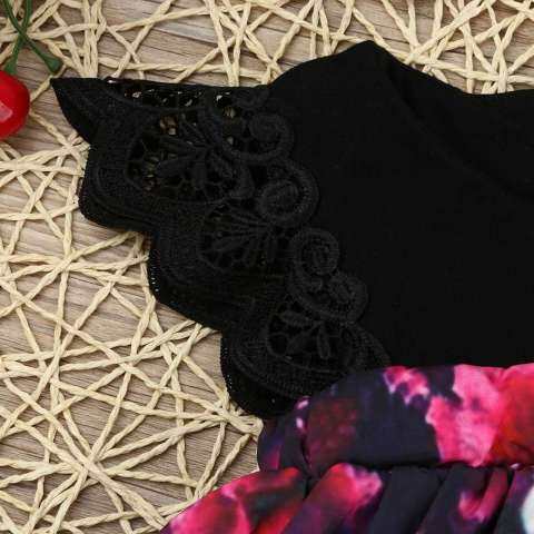 Newborn Infant Baby Girl Floral Romper Princess Dress+Headband Sister Outfit Set 2