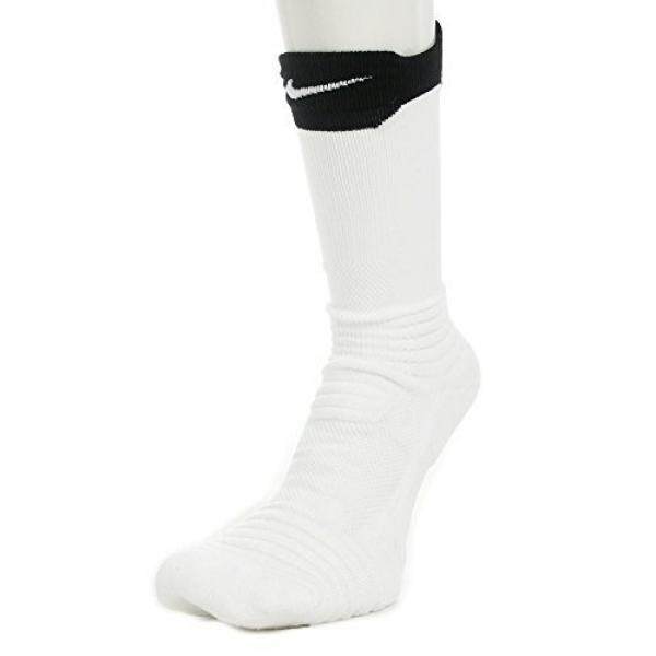 Nike Pria Elite Versatility Awak Kapal Bola Keranjang Kaus Kaki (Kecil, Putih/Hitam)-Internasional