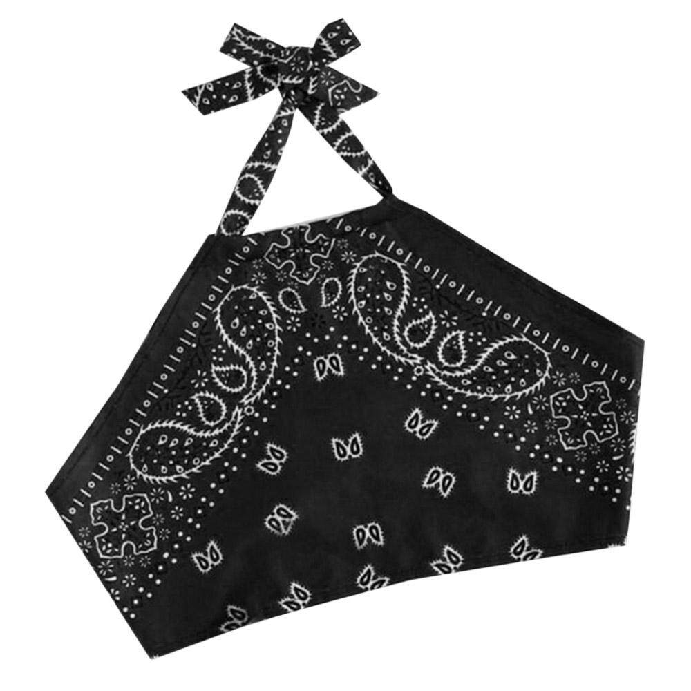 เสื้อคล้องคอสุดเซ็กซี่แขนกุดพิมพ์ผู้หญิง Crop Top - INTL