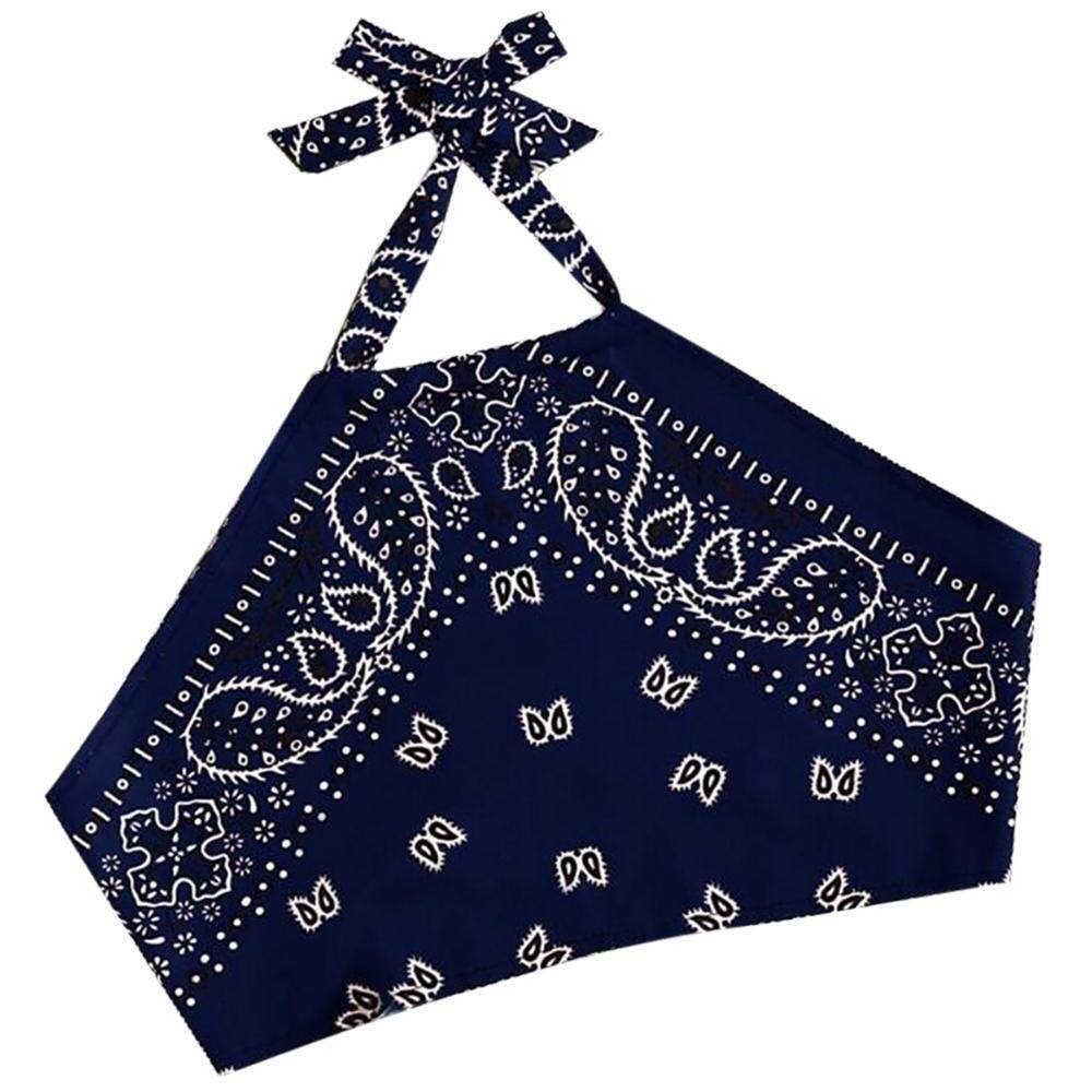 เสื้อคล้องคอสุดเซ็กซี่แขนกุดพิมพ์ผู้หญิง Crop Top - INTL