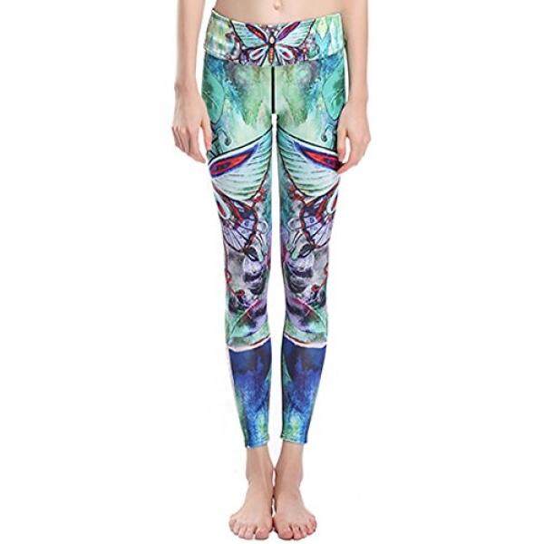 Suster Amy Wanita Digital Dicetak Menjalankan Yoga Celana Legging Yoga Flowrer Dragonfly L-Internasional