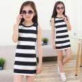 Summer Girls' Clothing Black And White Stripes Girl Dress Vest Dresses 140cm - intl 2