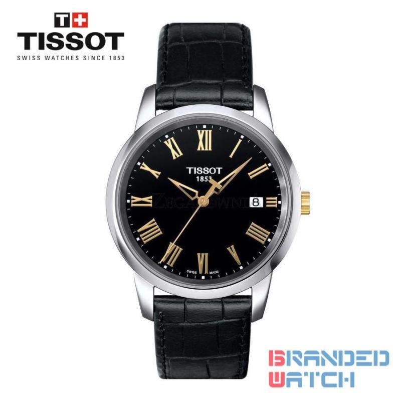 Tissot T033.410.26.053.01 Mens Classic Dream Quartz Leather Watch (Black) Malaysia