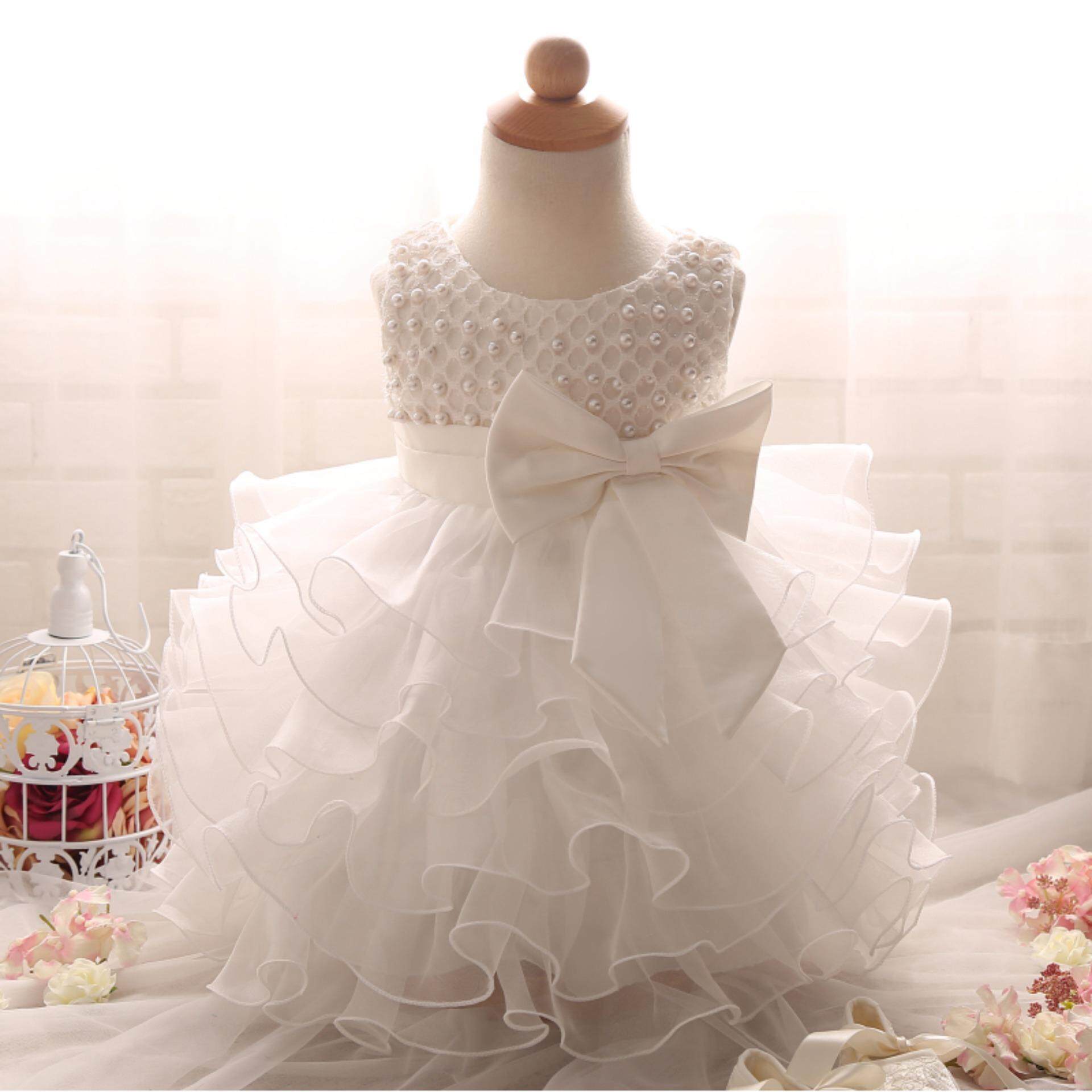 The Cheapest Price White Tulle Princess Dress For Baby Girl Wedding