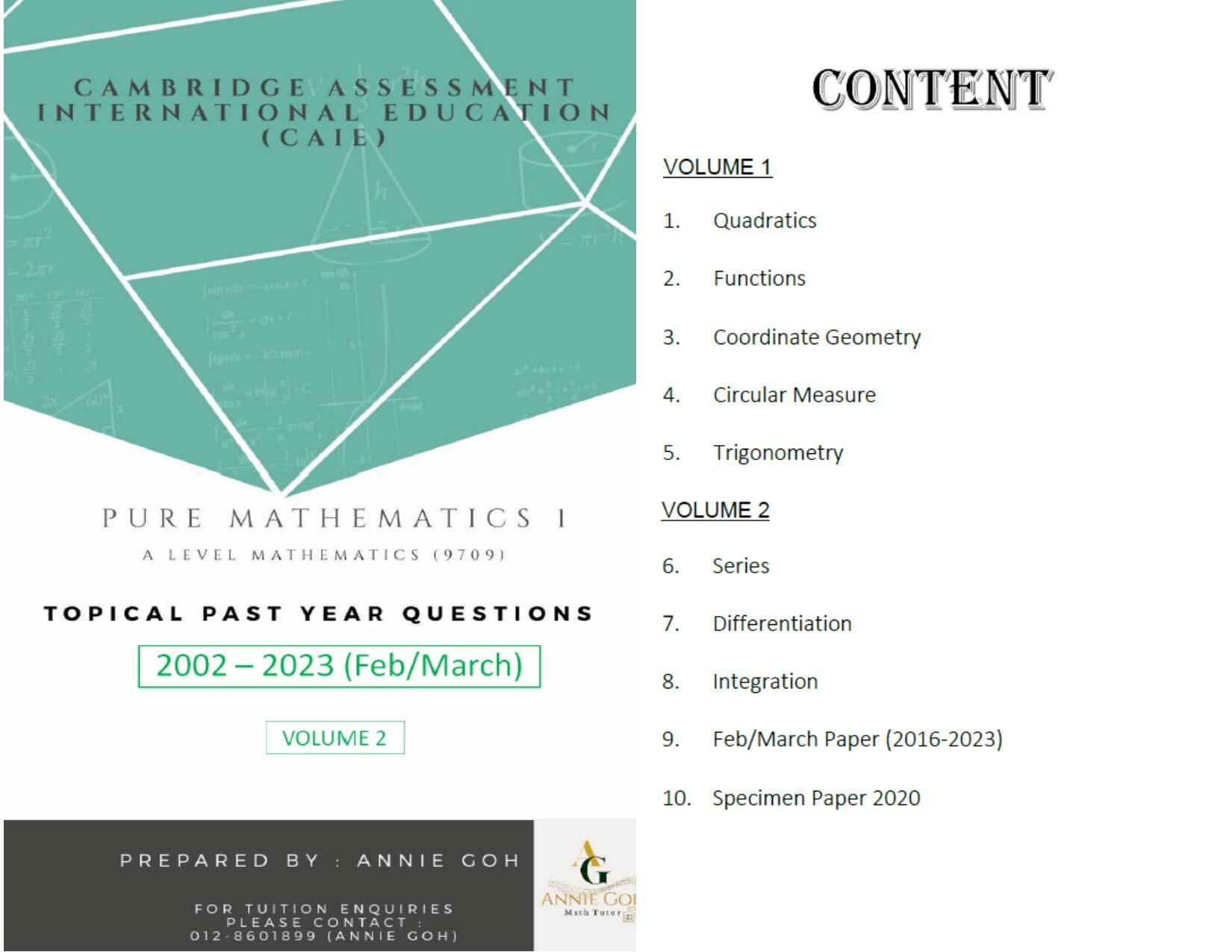 Cambridge A Level Topical Mathematics By Annie Goh Paper