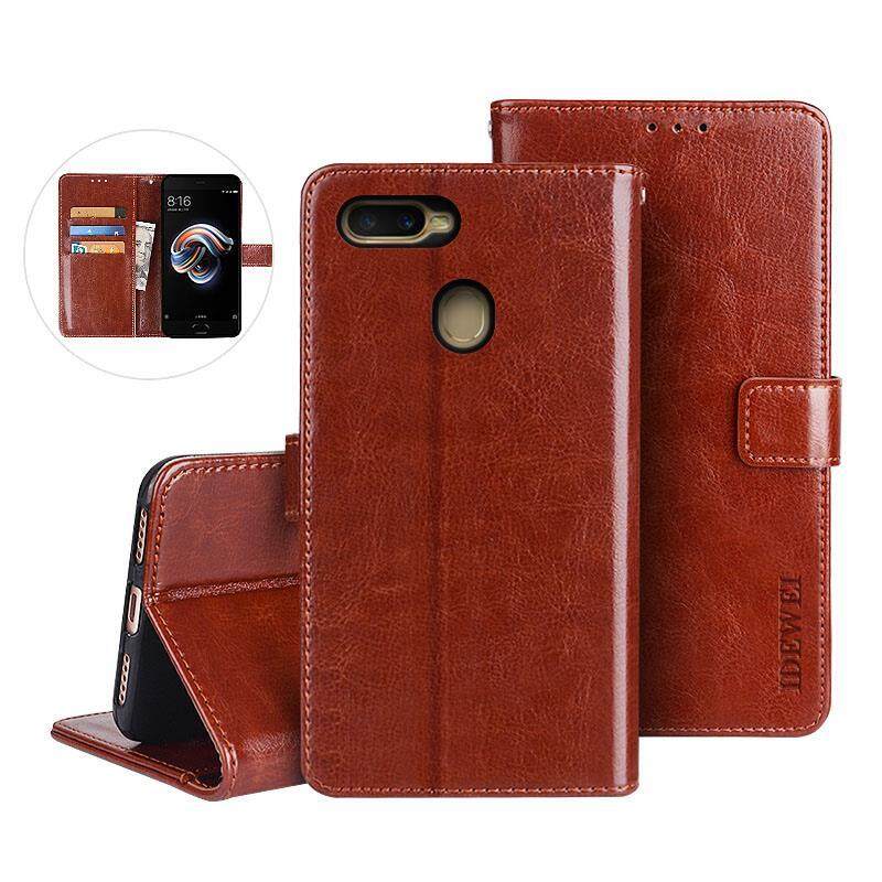 Oppo A7 Case Cover Mewah Kulit Casing Ponsel untuk Oppo A7 Cph1901 Casing Pelindung Sandal Tempat Dompet