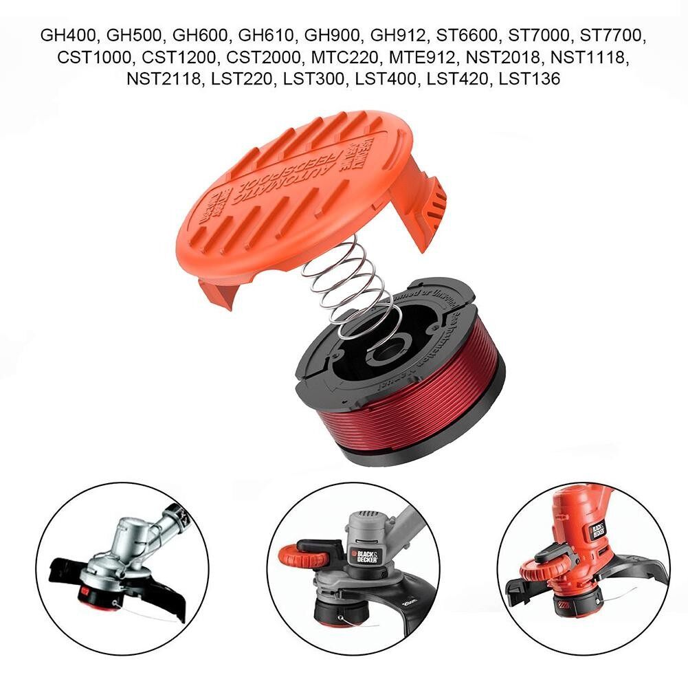 3Pcs Black Decker Strimmer Spool Line A6481สำหรบ Reflex Strimmer