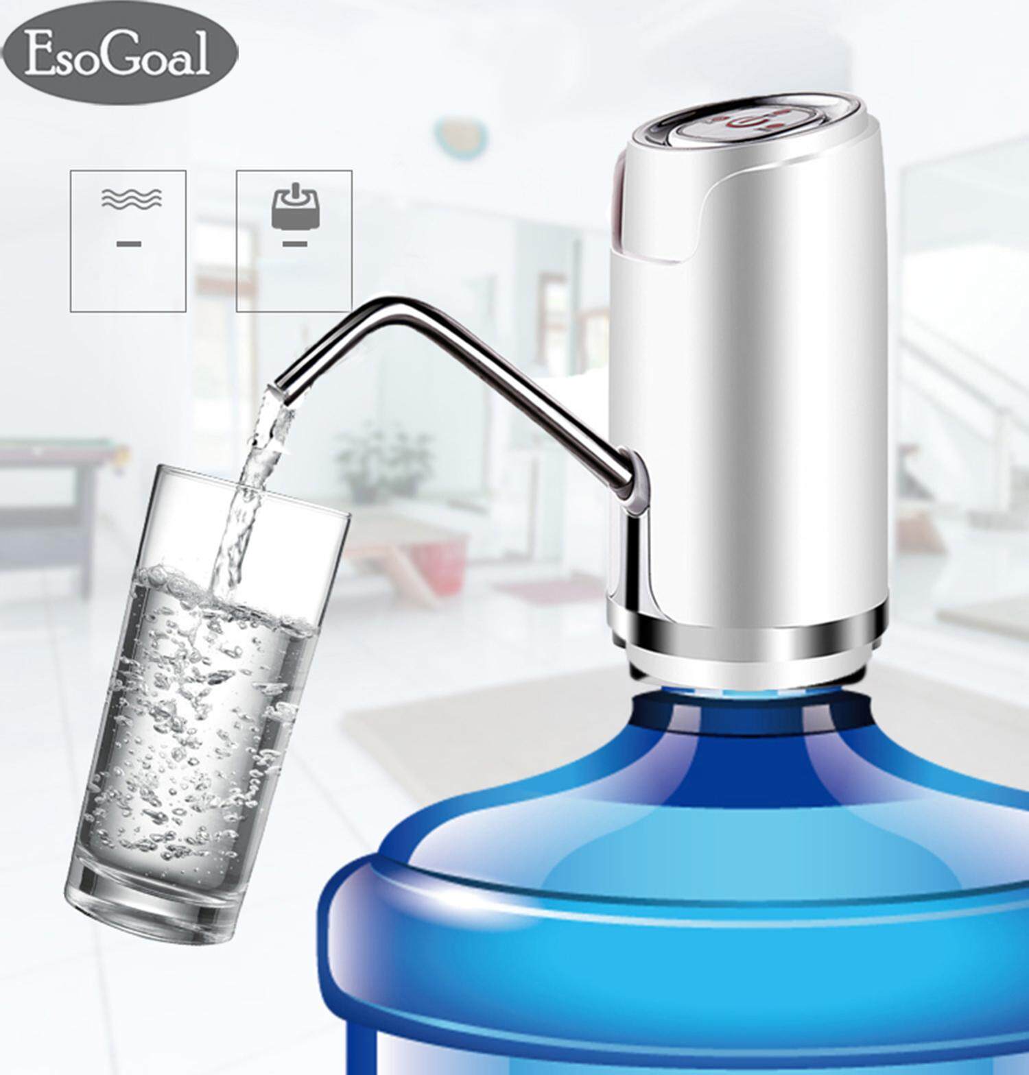 EsoGoal เครื่องปั๊มน้ำดื่มอัตโนมัติ ปั๊มดูดน้ำจากถังElectric Water Dispenser Pump Automatic Drinking Water Bottle Pump Smart Rechargeable USB Charging Wireless Pump