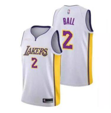 NBA Lakers Basketball Clothes Men's Swingman Jersey Lonzo Ball #2 Amrican Adult Breathable Association Edition NBA Lakers Basketball Clothes Men's Swingman Jersey Lonzo Ball #2 Amrican Adult Breathable Association Edition