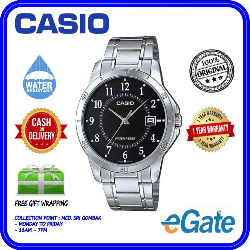Casio MTP-V004D-1B Men Analog Watch - Silver Black Casual Original Malaysia