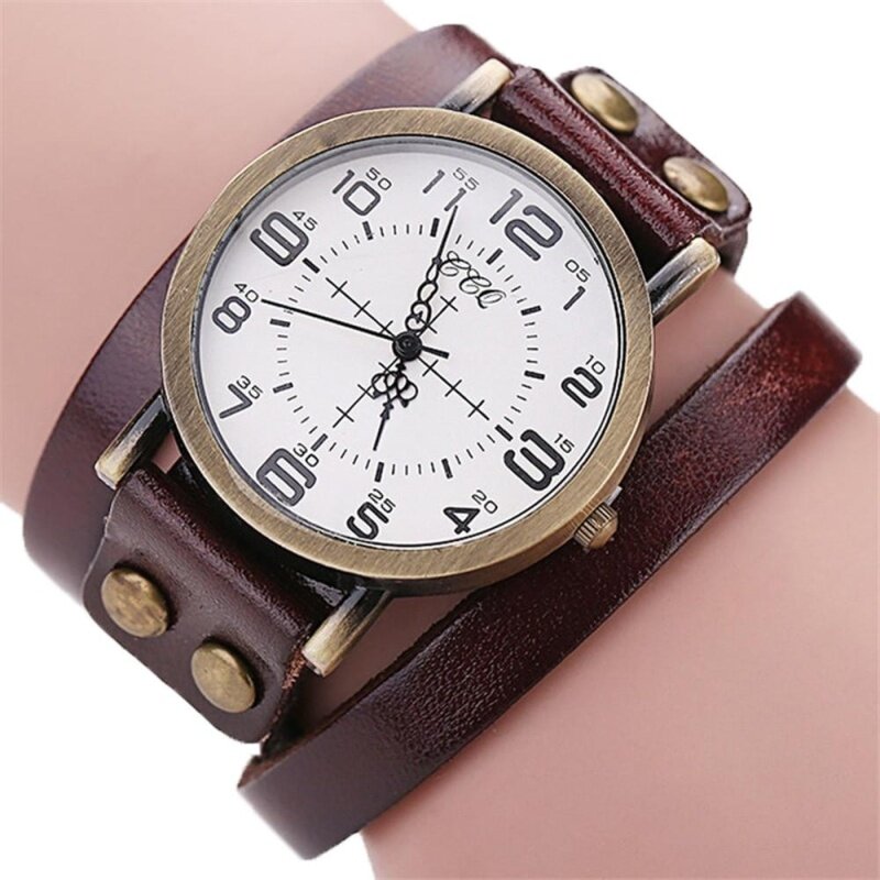 CCQ Brand Vintage Cow Leather Bracelet Watch Men Women Wristwatch Quartz BW Malaysia