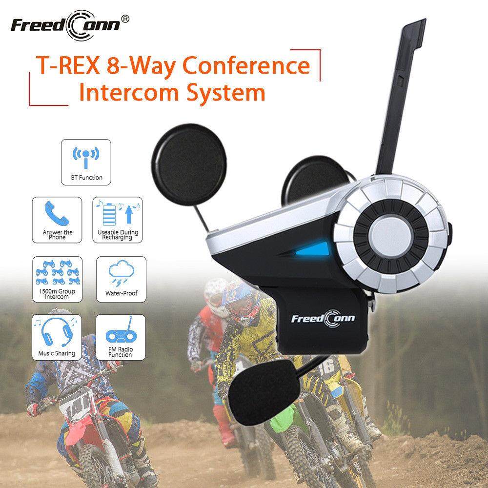Freedconn At Best In Singapore Lazada Sg Freedconn T Rex 1500m 8 Way Motorcycle Helmet Intercom System Multifunction Intl